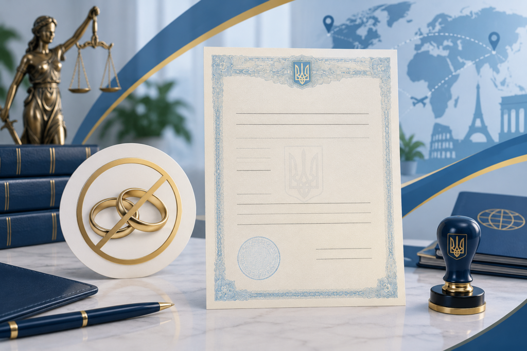 Оформлення заяви про сімейний стан (про відсутність шлюбу)
